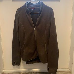 Brown north face women’s full zip fleece